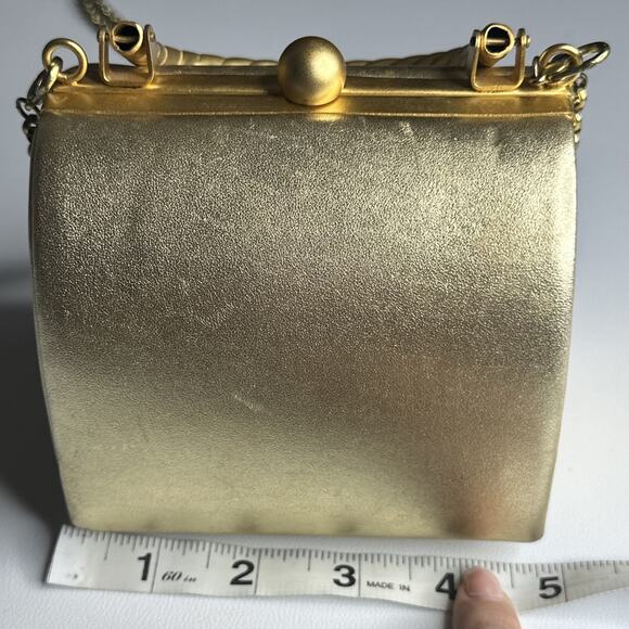 Rare Inge Christopher Soft Gold Metal Evening Clutch, Cocktail Minaudière Purse - Picture 13 of 16
